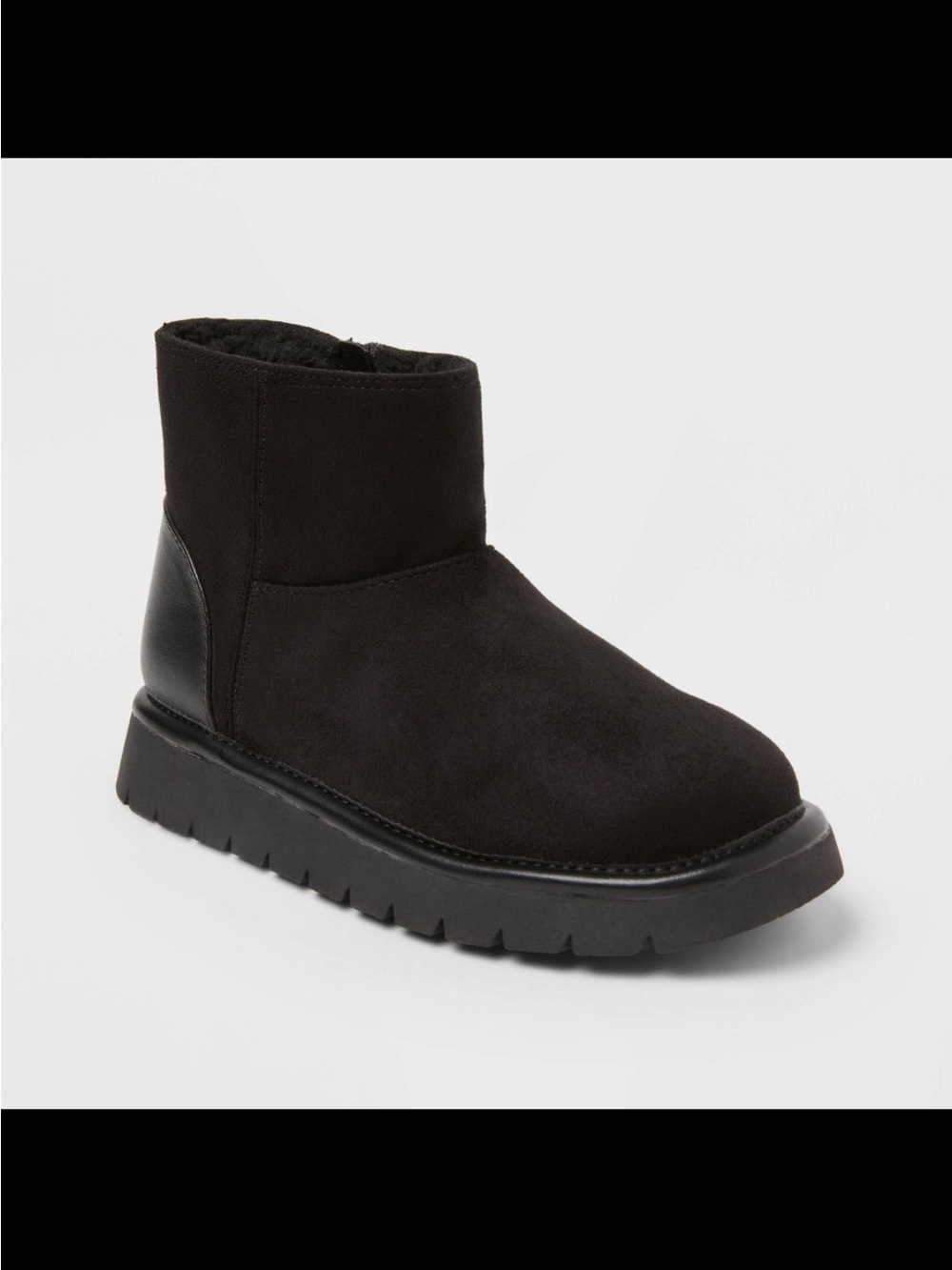 Girls' Youth Honor Faux Black Suede Style Boots - Cat & Jack